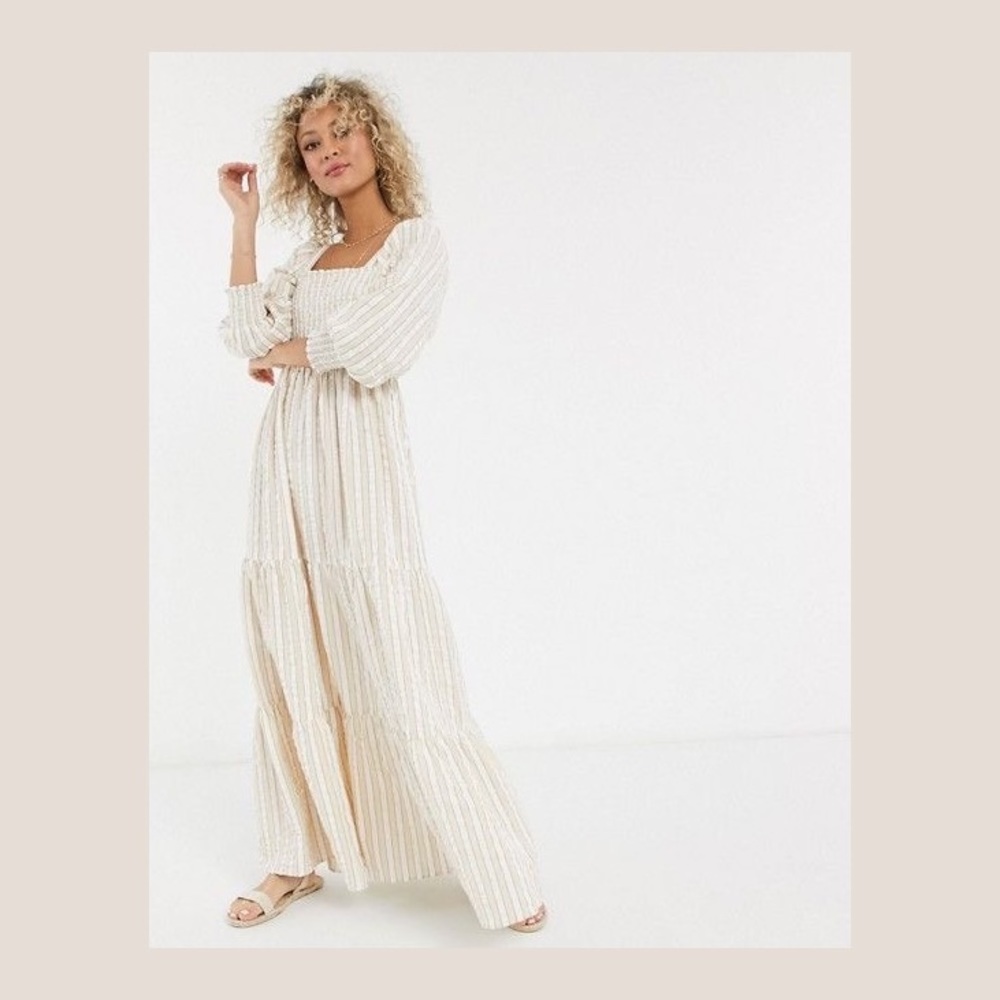 ASOS Striped Tiered Maxi Dress